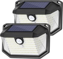 Solar Outdoor Lights, 2-Pack Super Bright 178 LEDs Motion Sensor Wall Light with 270° Wide Angle & 3 Modes, Waterproof Solar Powered Security Light for Patio Garden Garage Front Door