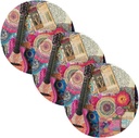 3 Pcs Trivet for Hot Pots and Pans 15in Cotton Thread Weave Heat Resistant Table Mats for Crock Pot House Decor Guitar Journey Boho Style
