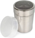 12oz Stainless Steel Powder Duster Dispenser+Lid, Smart Cap-Lock, 350ml Icing Sugar/Flour/Cinnamon/Cocoa Duster Dredger Shaker
