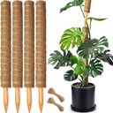 4 Pack 22 Inch Moss Poles, Stackable Moss Pole for Plants Monstera, 70 Inch Tall Moss Poles for Climbing Plants Indoor, Coir Totem Plant Support Stakes Stand for Potted Plants, Pothos