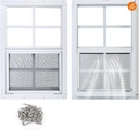 Shed Window 2 Pack 14"X21" White Flush Mount Small Sliding Household Windows with Tempered Glass and Fiberglass Screen for Shed,Chicken Coop, Playhouse,Barns,Garage