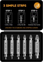 Screw Extractor Set 6Pcs, Titanium Coated Removing Broken Bolt Extractor Stripped Screw Extractor Kit, HSS 4341 Easy Out Stripped Screw Removal Tools of Stripped, Rusty, Broken Hardware,‎Silver