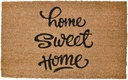 Great American Coco Coir Doormat with Heavy Duty Backing - Large 18" x 30" Non-Slip Minimalist Front Door Welcome Mat - Outside Entrance, Front Porch, Indoor Entry, Brown (Home Sweet Home)