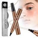 Microblading Eyebrow Pencil, 2025 Upgraded Waterproof Four-tip Beard and Eyebrow Pen, Long Lasting 3D Eye Brow Pencils for Women Natural Hair-Like Strokes (Dark Brown)