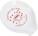 Ceramic Spoon Rest for Kitchen and Coffee Bar Porcelain Spoon Holder Multi-functional Tea Bag and Dipping Support for Home and Restaurant Use