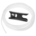 Compatible with Bambu-Lab PTFE Tube 2.5mm ID×4mm OD, Length 5M/ 16.4ft, for BBL AMS X1/ X1C/ P1P/ P1S/ A1/ A1 Mini, Prusa MMU3/ Direct Drive Extruder (Cream Color), with Tubing Cutter