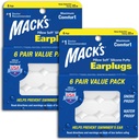 Mack's Pillow Soft Silicone Earplugs, Value Pack - The Original Moldable Silicone Putty Ear Plugs for Sleeping, Snoring, Swimming, Travel, Concerts and Studying, 6 Pair (Pack of 2)
