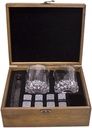 Whisky Ice Stone Glass Wooden Box Set