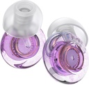 Purple Silicone In-Ear Ear Plugs, 2 Pack High Fidelity Ear Plugs for Concerts, Raves, Work, Musicians, 5 Pair Ear Tips in S/M/L, 18-25 dB Noise Cancelling
