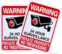 2-Pack No Trespassing Signs Private Property, Video Surveillance Signs Outdoor – 2025 Version, 10 x 7 in UV Printed Fade-Resistant Rust-Free Aluminum – Ideal for Home, Business, Driveway, CCTV