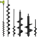 5 Set Auger Drill Bit for Planting,Heavy Duty Garden Auger Spiral Drill Bit Bulb Planter Tool for Planting Bedding Plants,Universal for Cordless Drill(1.6"x9",1.6"x16.5",3.5"x16",4"x12",2"x32")