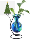 Hand Blown Glass Plant Propagation Station with Metal Stand and Photo Holder,Tabletop Plant Terrarium for Propagating Hydroponic Office Garden Home Decor, Gifts for Women Plant Lover