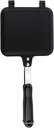 Frying Pan, Stick Proof Dual sided Frying Pan Hanging Hole Aluminum Ergonomic Handle High Efficiency Portable Waffle Maker for Cake Toast Sandwich