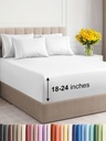 Extra Deep King Sheet Set - 6 Piece Breathable and Cooling Sheets - Hotel Luxury Bed Sheets Set - Easy & Secure Fit - Soft, Wrinkle Free and Comfy Sheets Set - White Sheet Set with Extra Deep Pockets