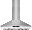 COSMO COS-63175S 30 in. Vista Collection 380 CFM Ducted Wall Mount Range Hood, Touch Controls, LED Lights, Stainless Steel